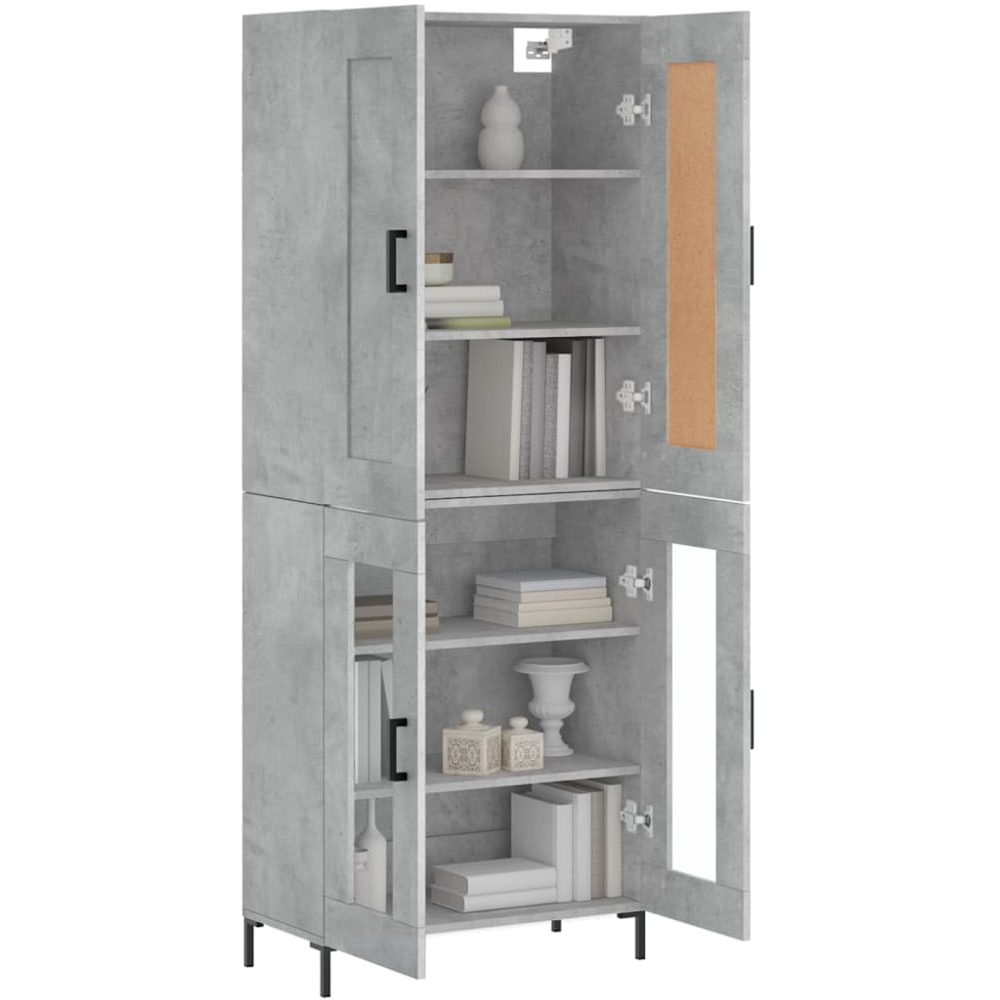 vidaXL 3 Door 3 Drawer Grey Highboard Image 3