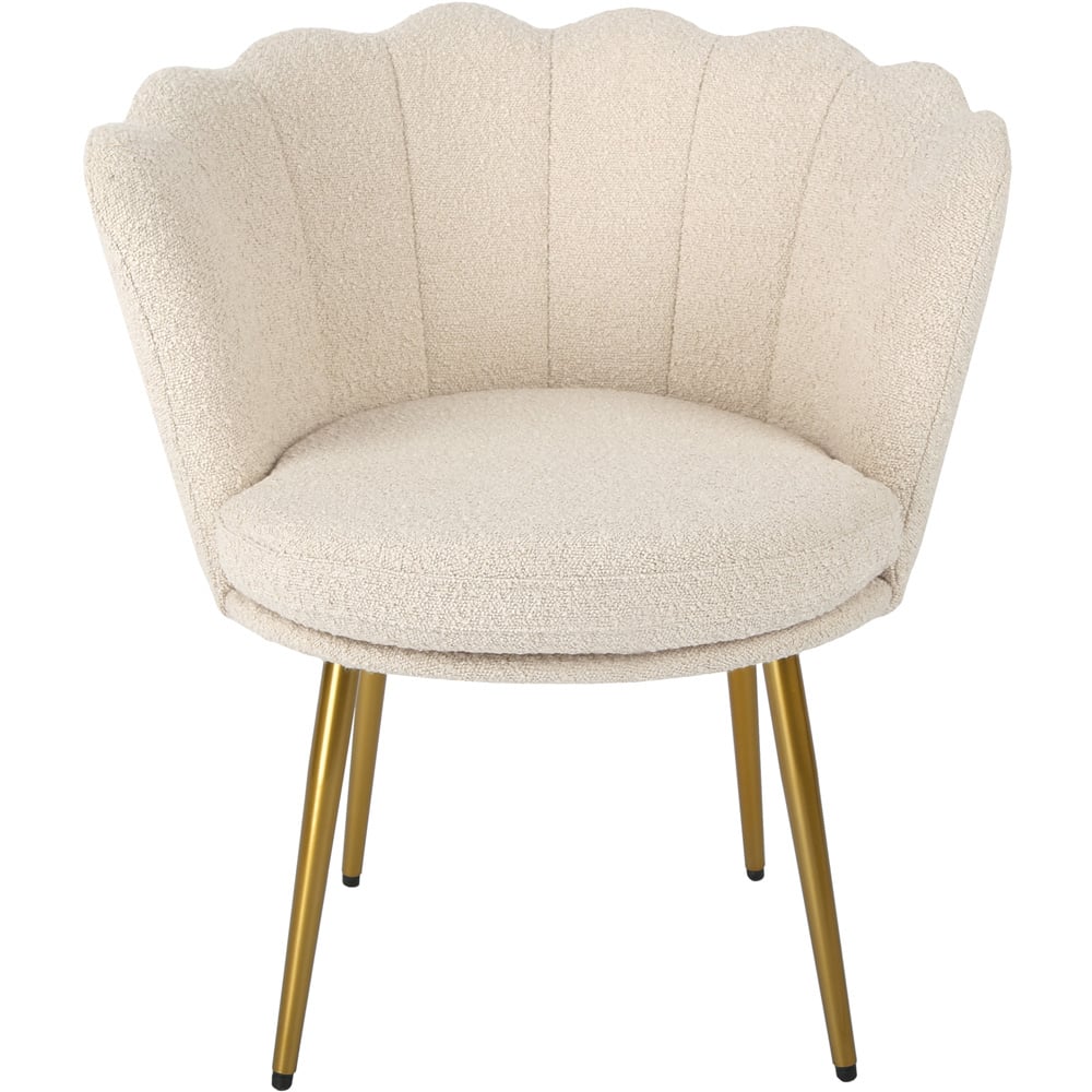 Flora Cream Boucle Accent Chair with Golden Legs Image 3
