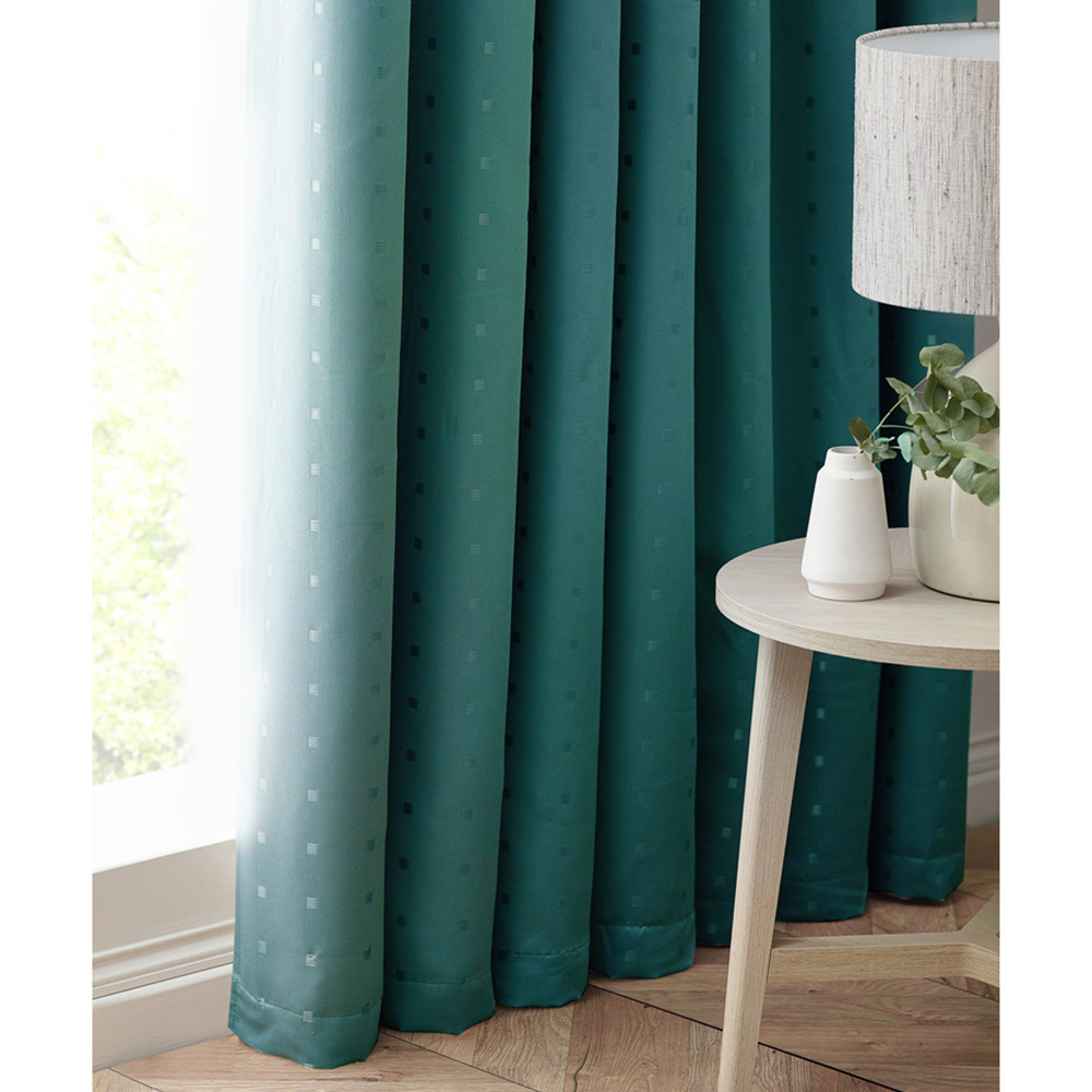 Alan Symonds Madison Teal Ring Top Curtain 168 x 137cm Image 3