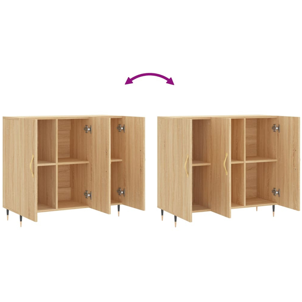 vidaXL 3 Door Sonoma Oak Sideboard Image 9