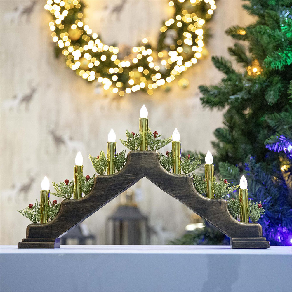Shatchi Plastic Brass Finish Candle Bridge 30 x 50 x 6.5cm Image 2