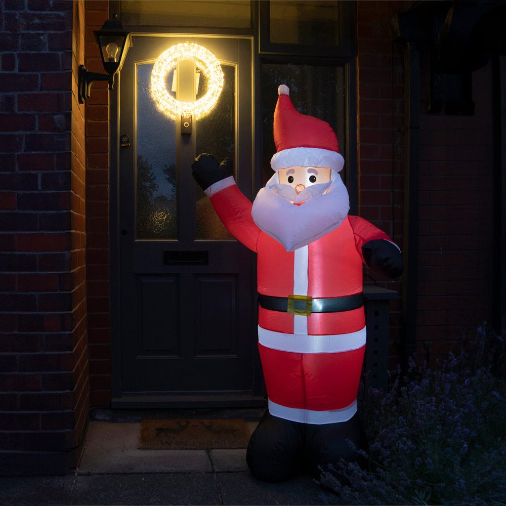 St Helens LED Multicolour Inflatable Santa Claus 5.6ft Image 1