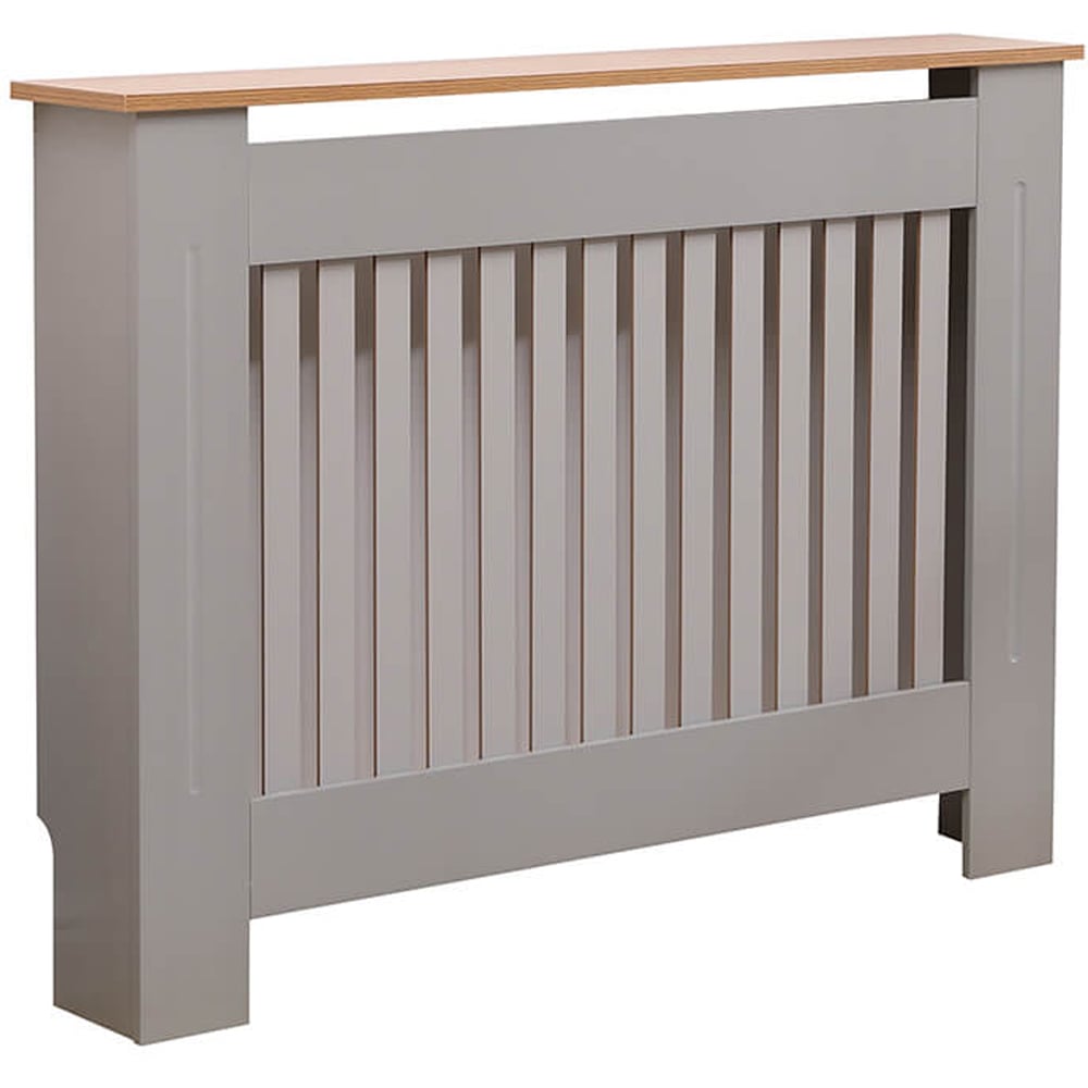 Home Source York Dark Grey with Oak Effect Top Radiator Cover Medium Image 1