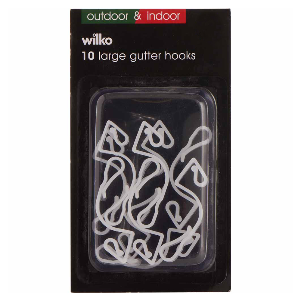 Wilko Large Christmas Lighting Gutter Hooks 10 Pack Image 1