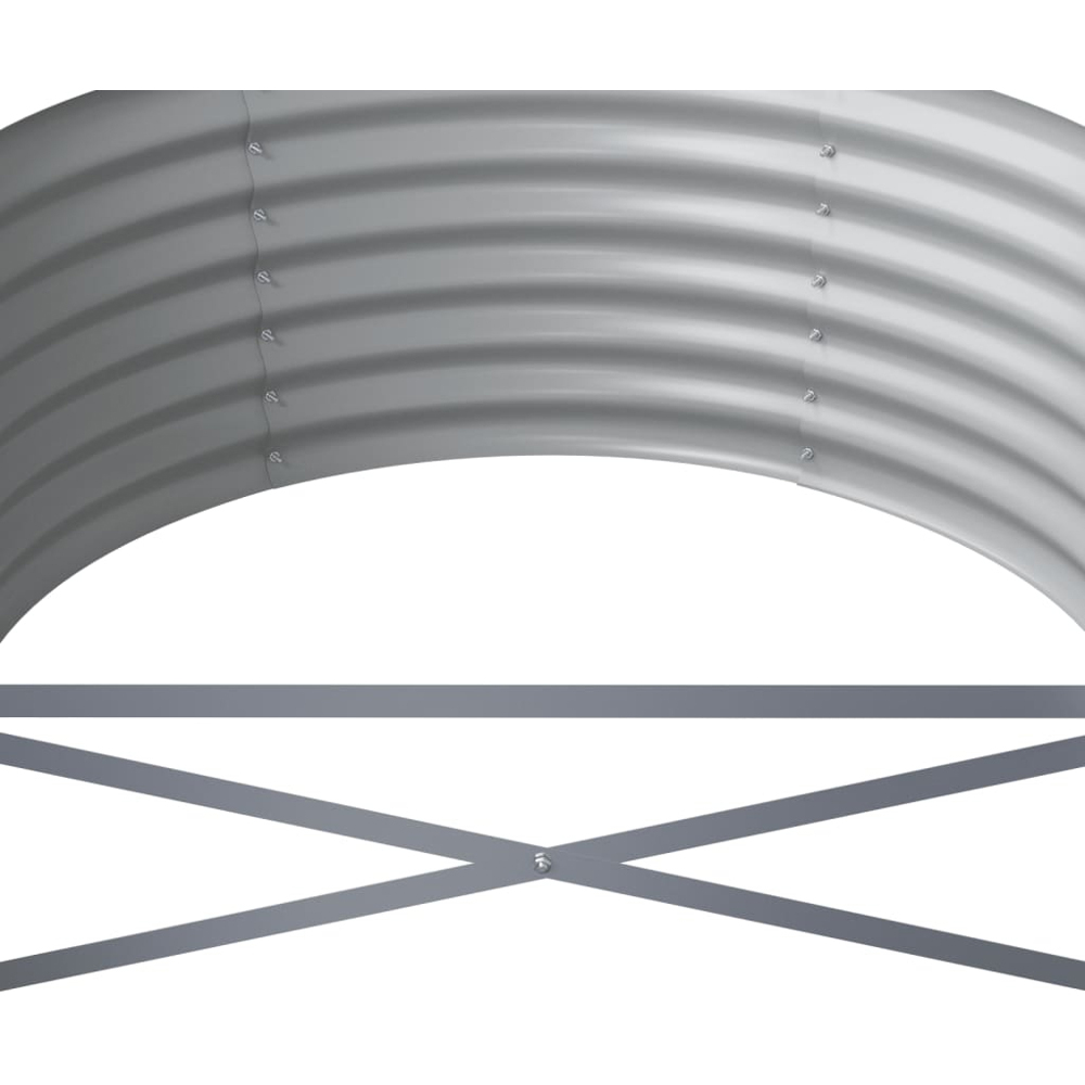vidaXL Grey Galvanised Steel Raised Garden Bed 36 x 80 x 512cm Image 4
