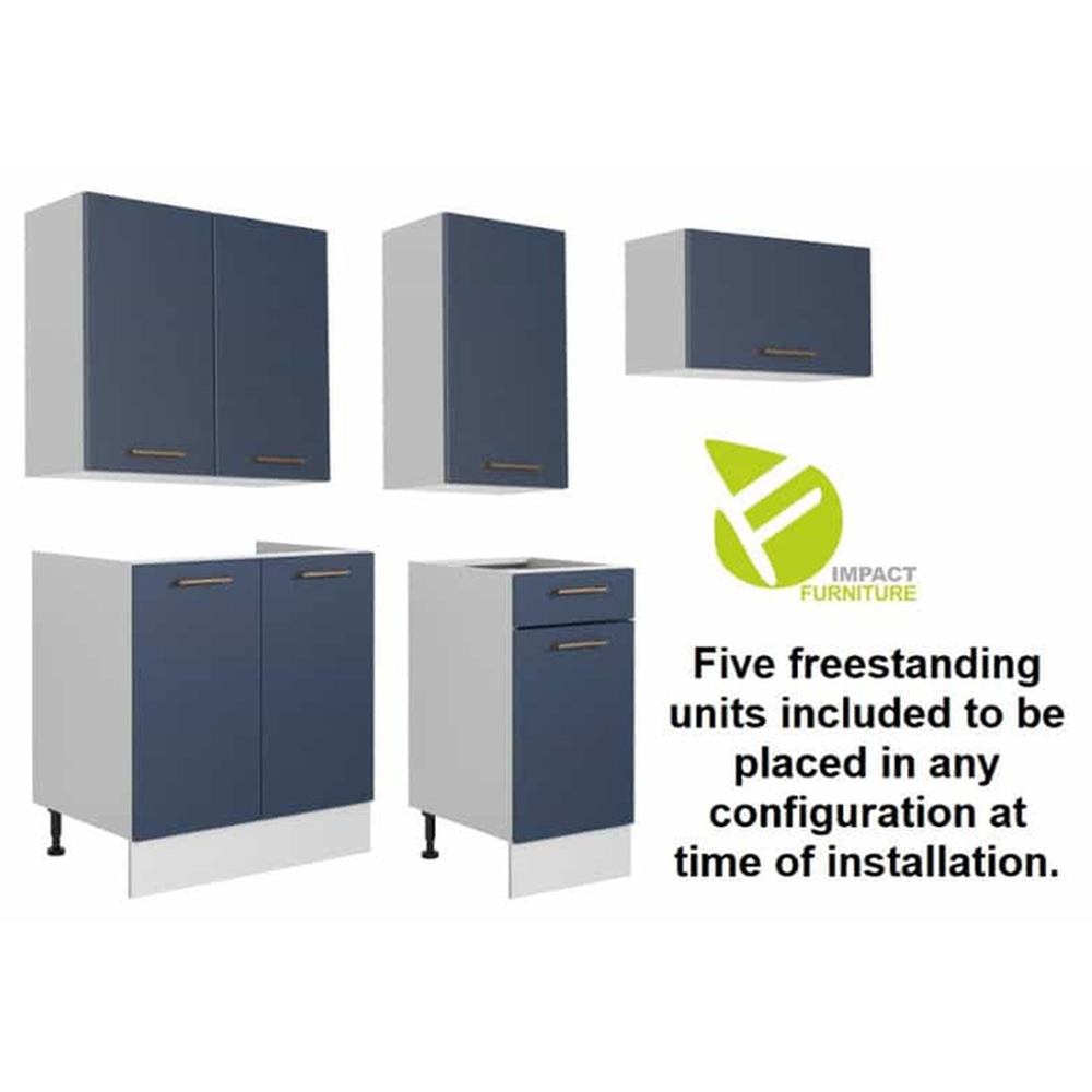 Impact Furniture Nora Midnight Blue Kitchen Cabinet Set of 5 Image 3