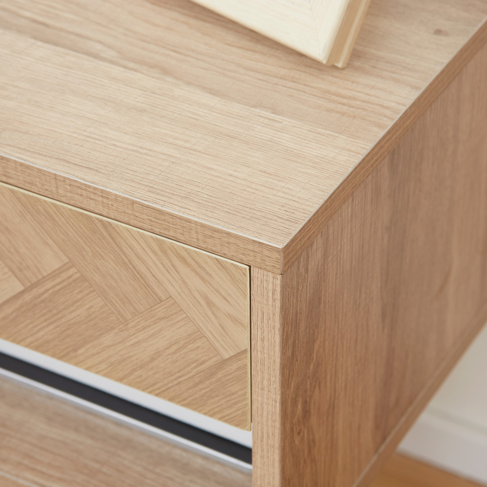 Portland Natural Wall Mounted Bedside Table Set of 2 Image 3