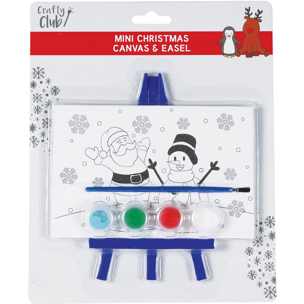 Single Crafty Club Mini Christmas Canvas and Easel in Assorted Styles Image 2