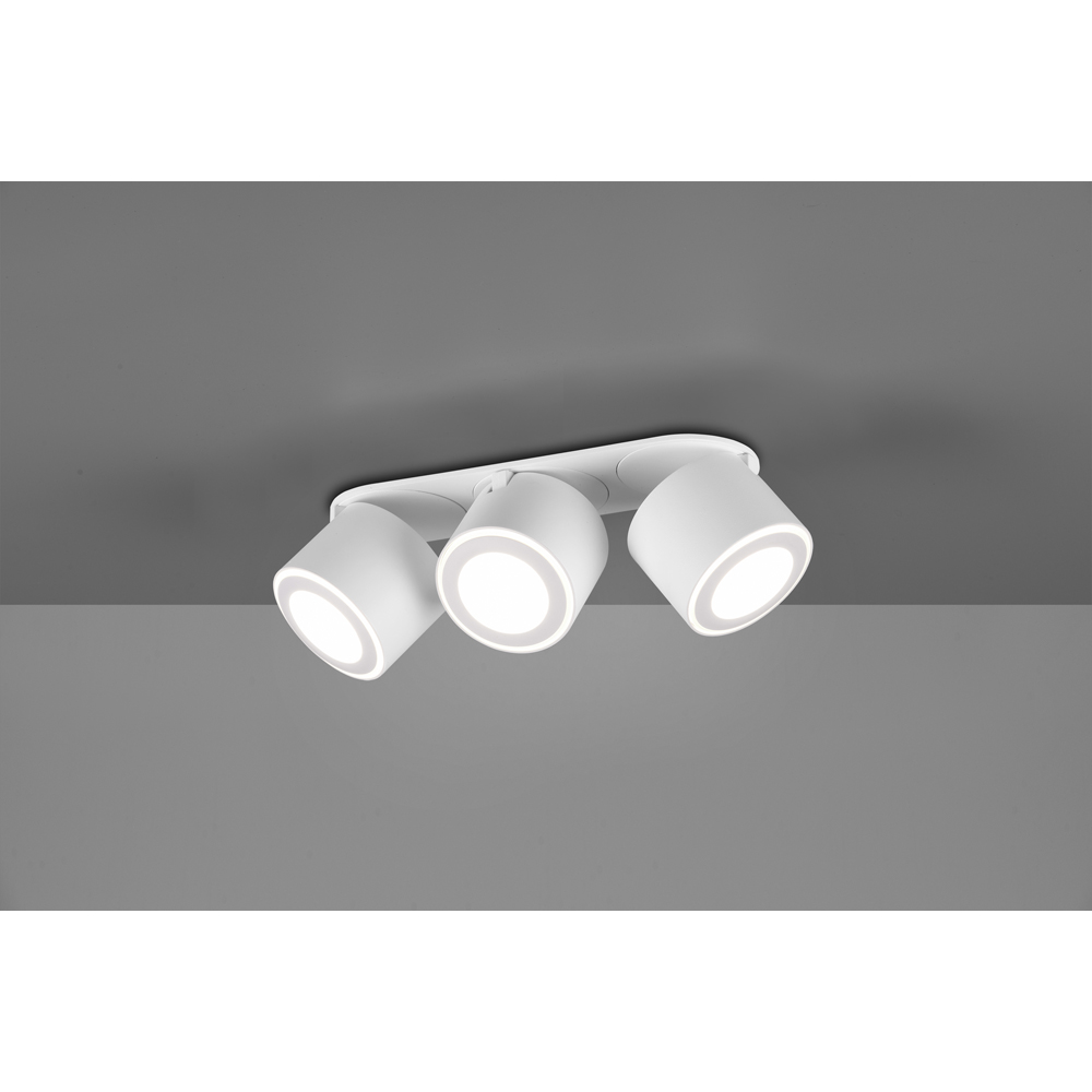 TRIO Taurus 3 Way White Matt Integrated LED Ceiling Light Image 3