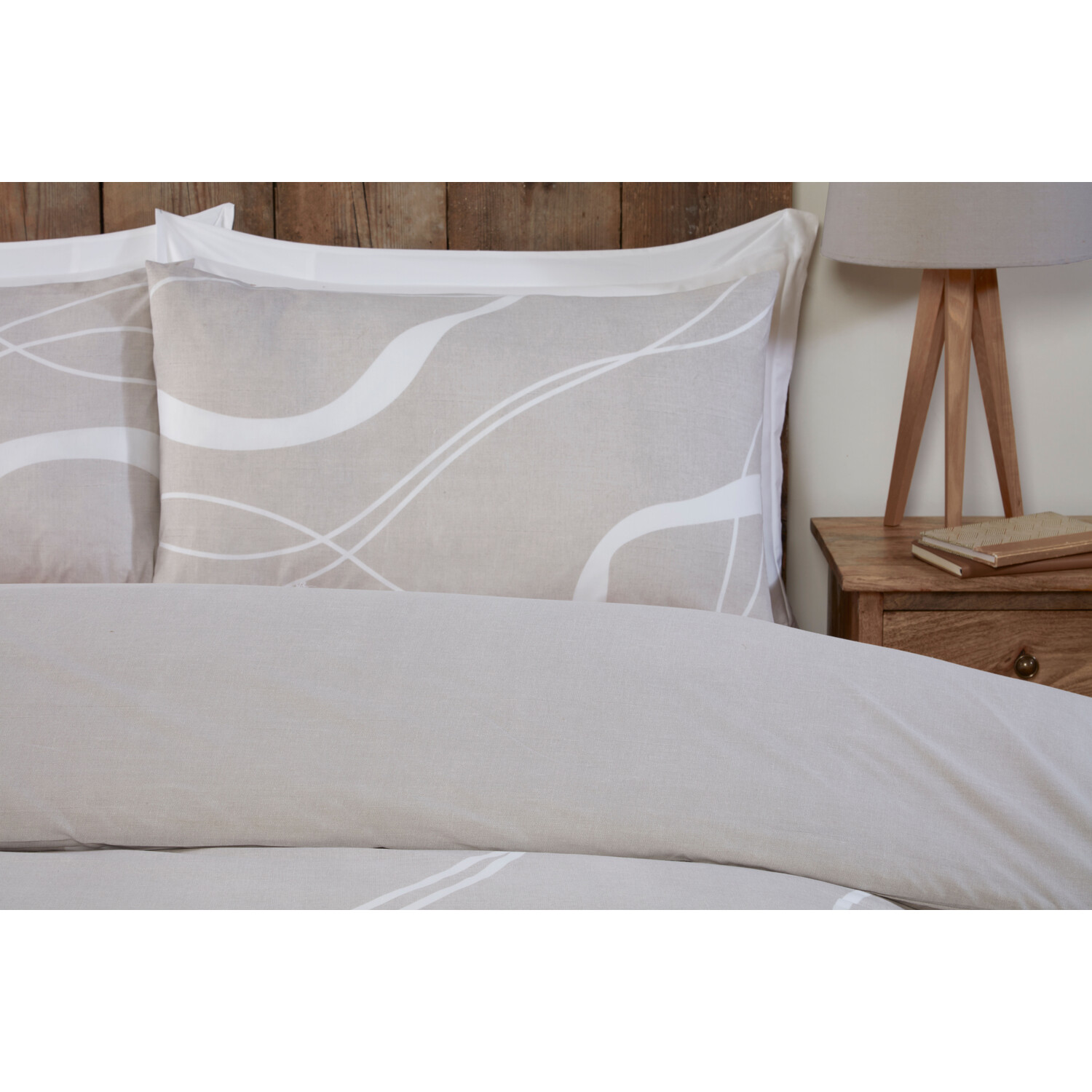 Highgate Abstract Duvet Cover and Pillowcase Set - Natural / Superking Image 3