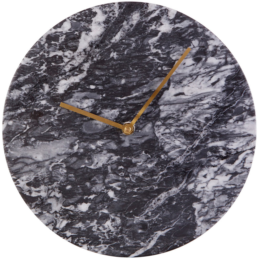 Premier Housewares Lamonte Black Marble Wall Clock Image 1