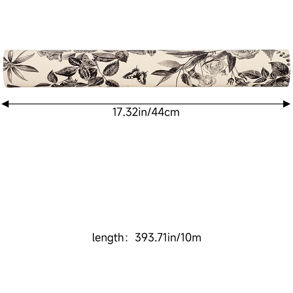 Living and Home Floral Pattern Beige and Black Peel and Stick Wallpaper Image 8