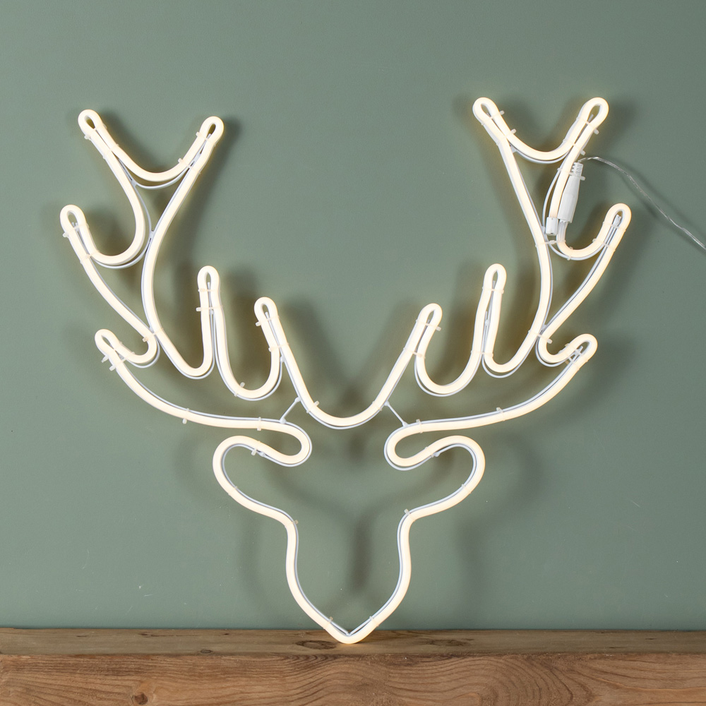 Samuel Alexander 392 Warm White LED Neon Flex Reindeer Head Christmas Decoration 58cm Image 5