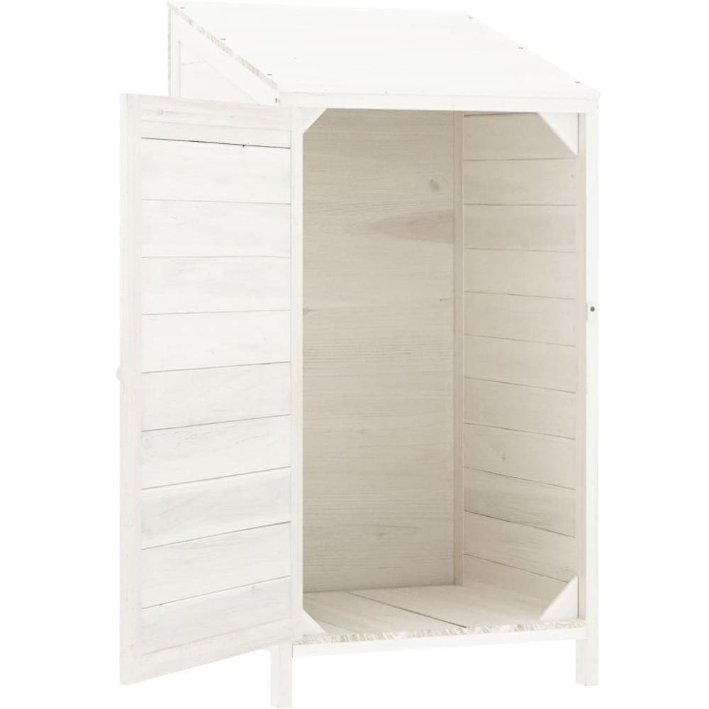 vidaXL 1.8 x 1.7ft White Wooden Pent Garden Shed Image 4