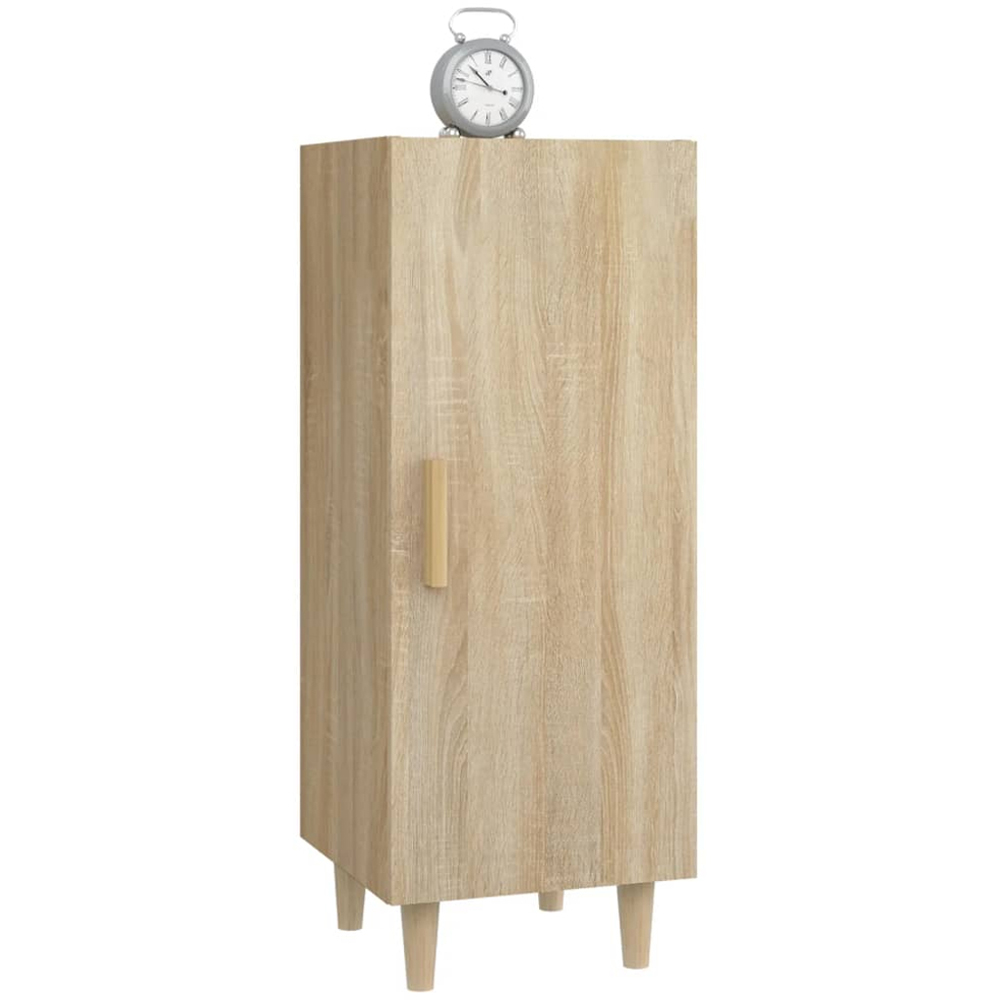 vidaXL Single Door Sonoma Oak Sideboard with Wooden Legs Image 5