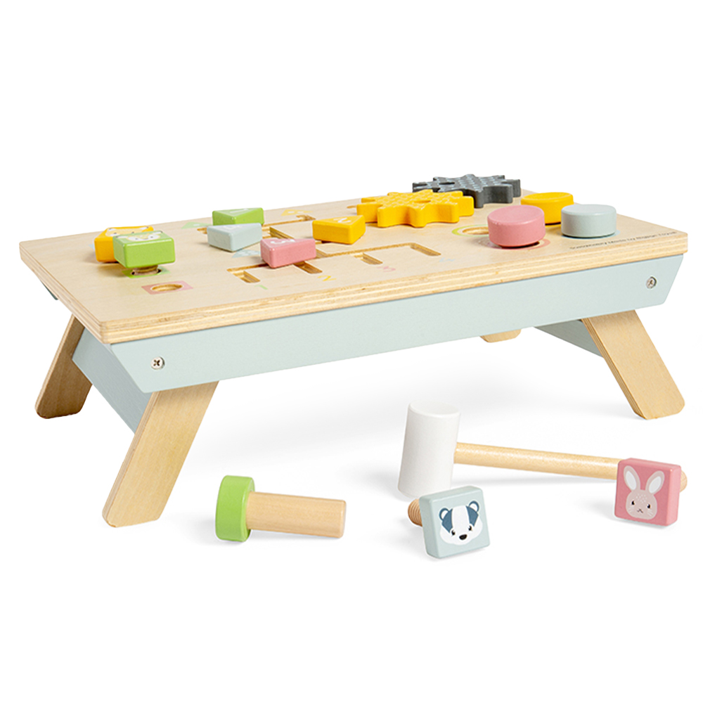 Bigjigs Toys FSC Wooden Tabletop Activity Bench Multicolour Image 2
