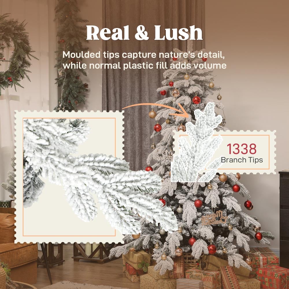 Everglow Snow Flocked Artificial Christmas Tree 6ft Image 5