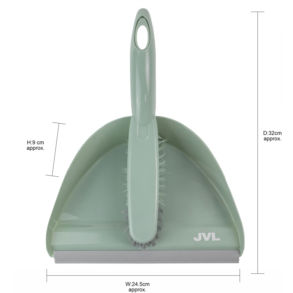 JVL Cleaning Green Dust Pan and Brush Set Image 9