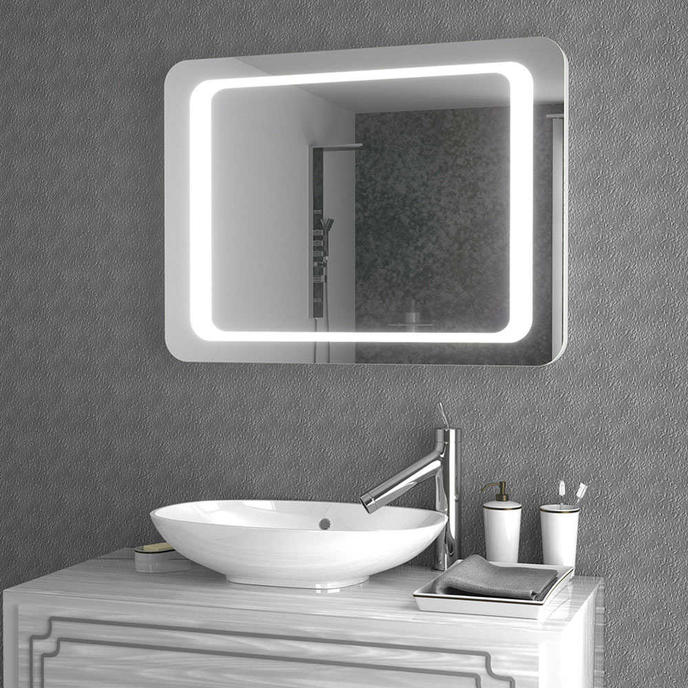 Living and Home LED Wall Mount Mirror Cabinet with Round Corners Image 6