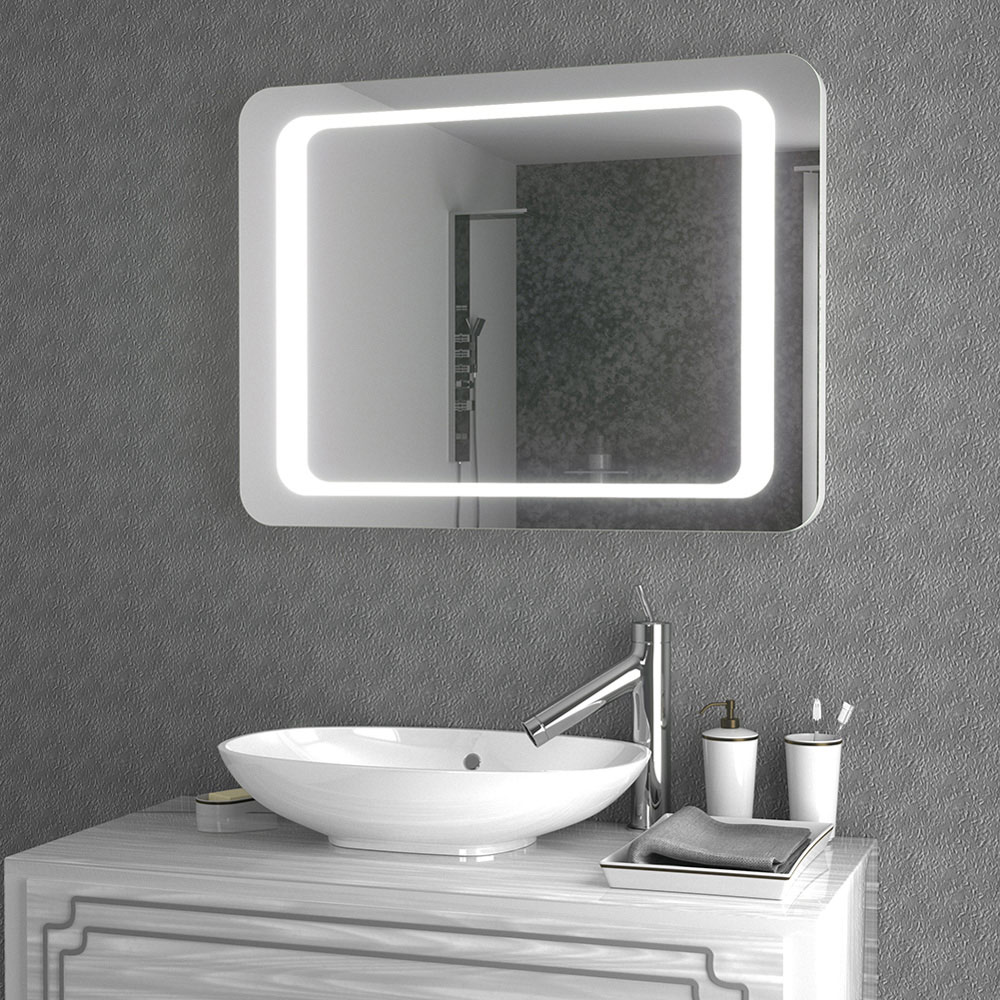 LED Wall Mounted Steam Free Illuminated Bathroom Mirror 80 X 60Cm Image 6