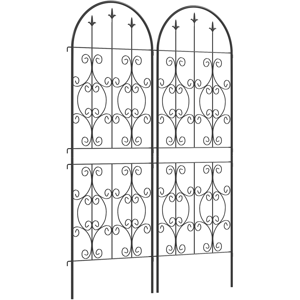 Outsunny Black Garden Trellis 150 x 50cm 2 Pack Image 1