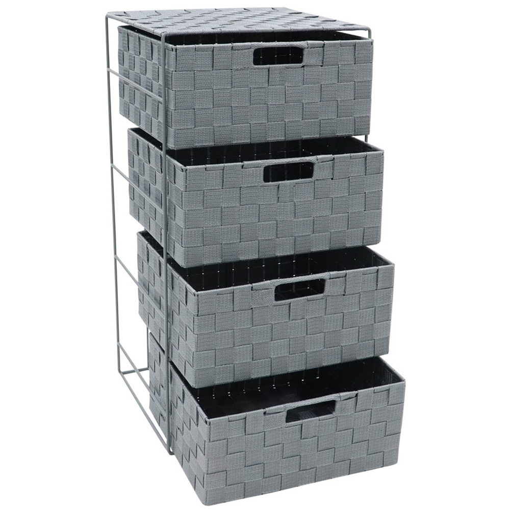 JVL Vichy 4 Drawer Wide Nylon Storage Tower Image 3