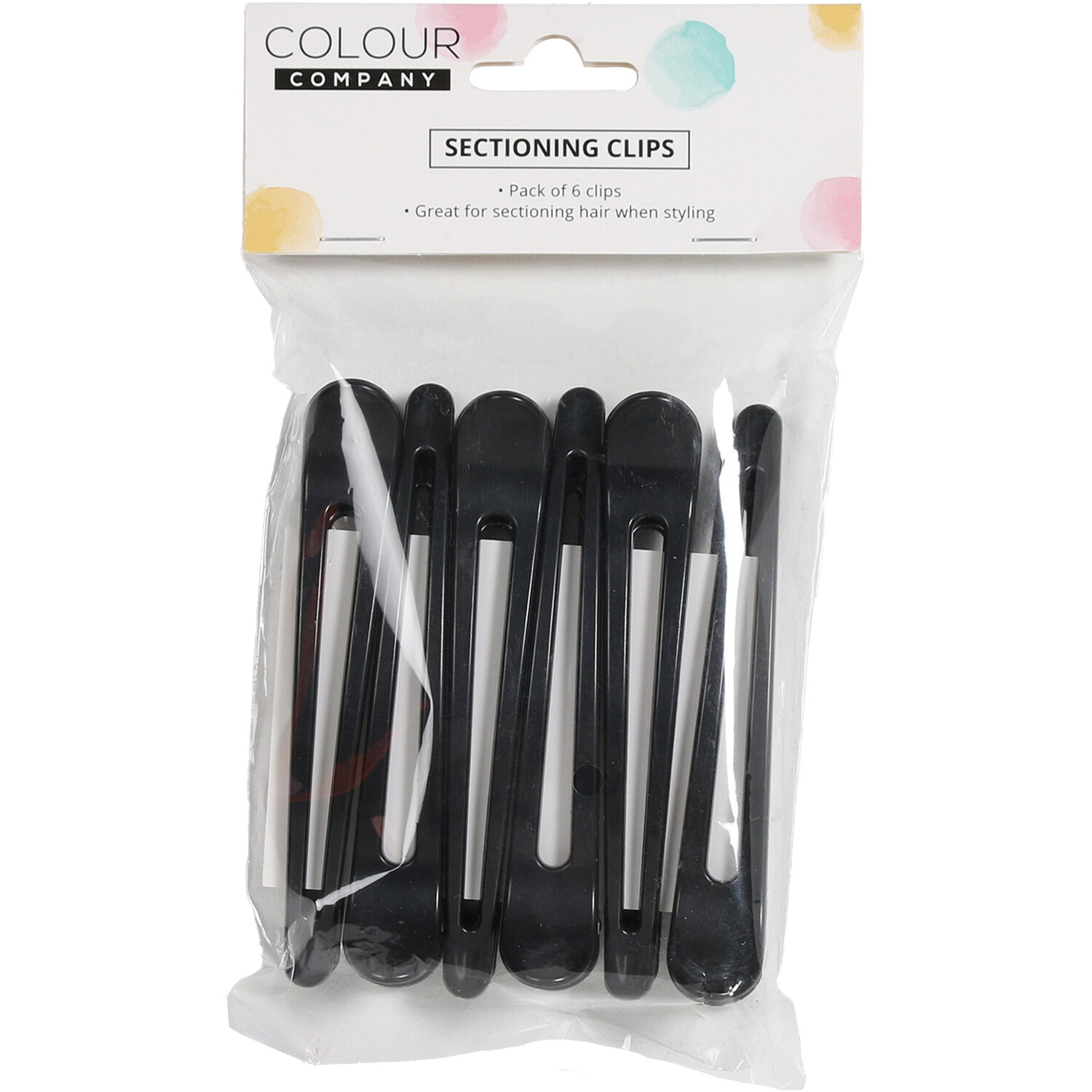 Pack of 6 Sectioning Clips - Black Image