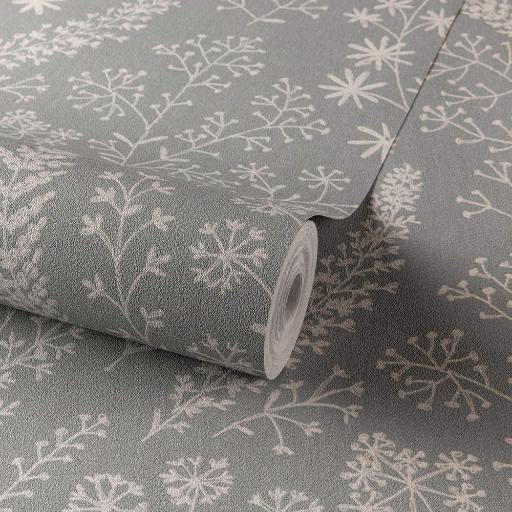 Grandeco Astrid Embroidery Trail Grey Wallpaper Image 2