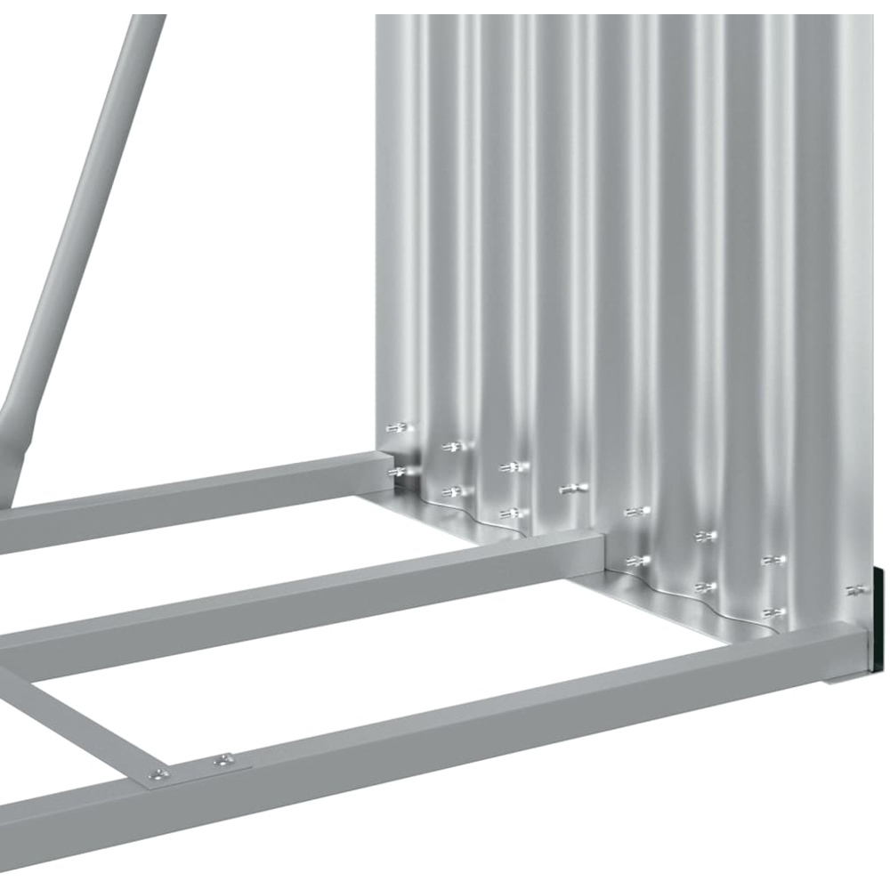 vidaXL Brown Galvanised Steel Firewood Log Holder 190 x 80 x 45cm Image 5