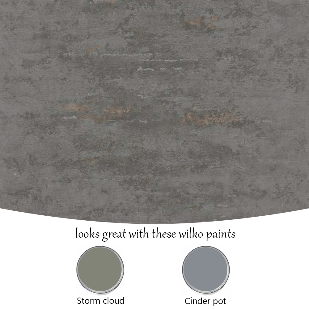 Grandeco Rocca Concrete Charcoal and Copper Wallpaper Image 5