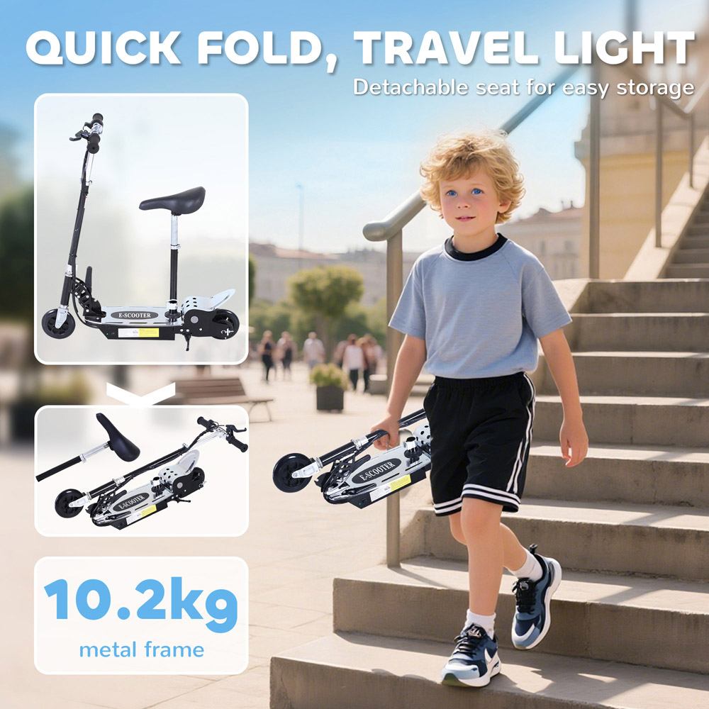 Tommy Toys Black Adjustable Seat and Brake Foldable Powered Kick Scooter Image 5