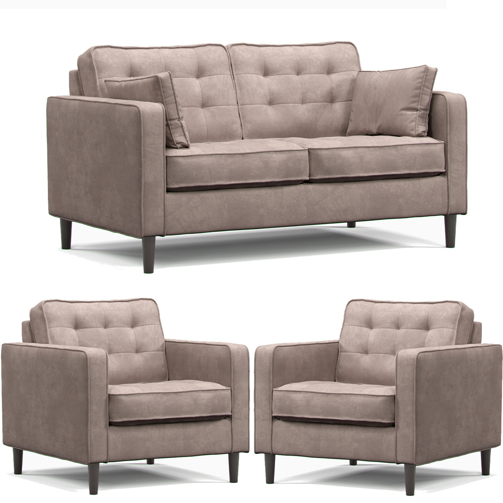 Eden 4 Seater Pewter Chenille Sofa Suite Image 2