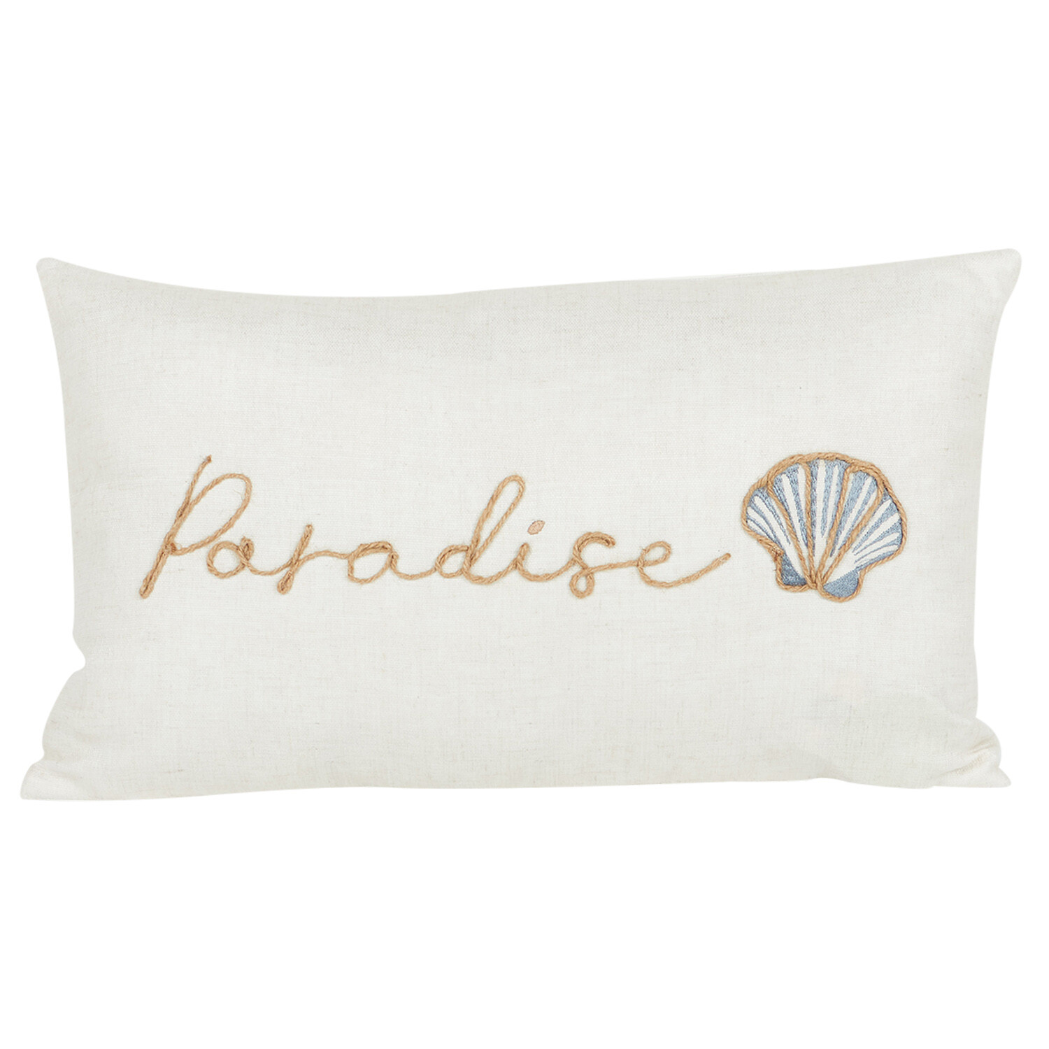 Paradise Embroidered Cushion - White Image