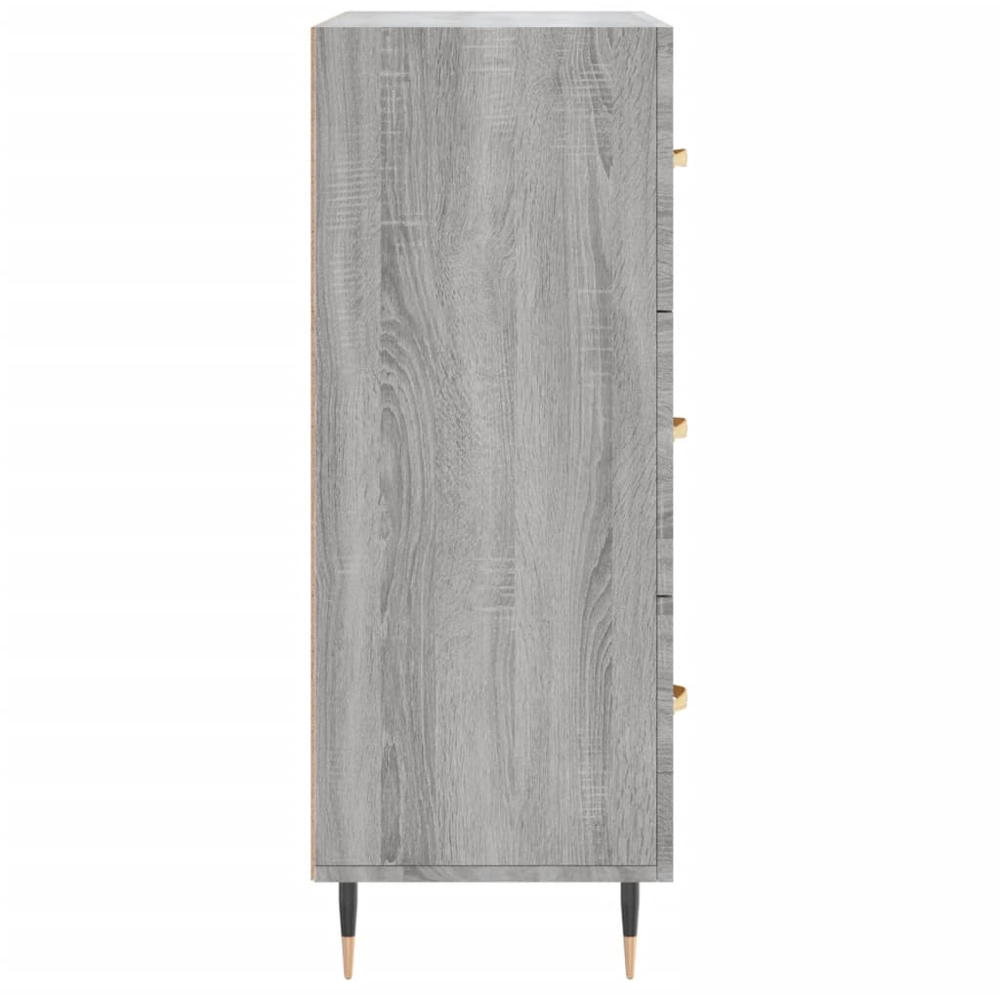 vidaXL 3 Drawer Grey Sonoma Wooden Sideboard Image 7