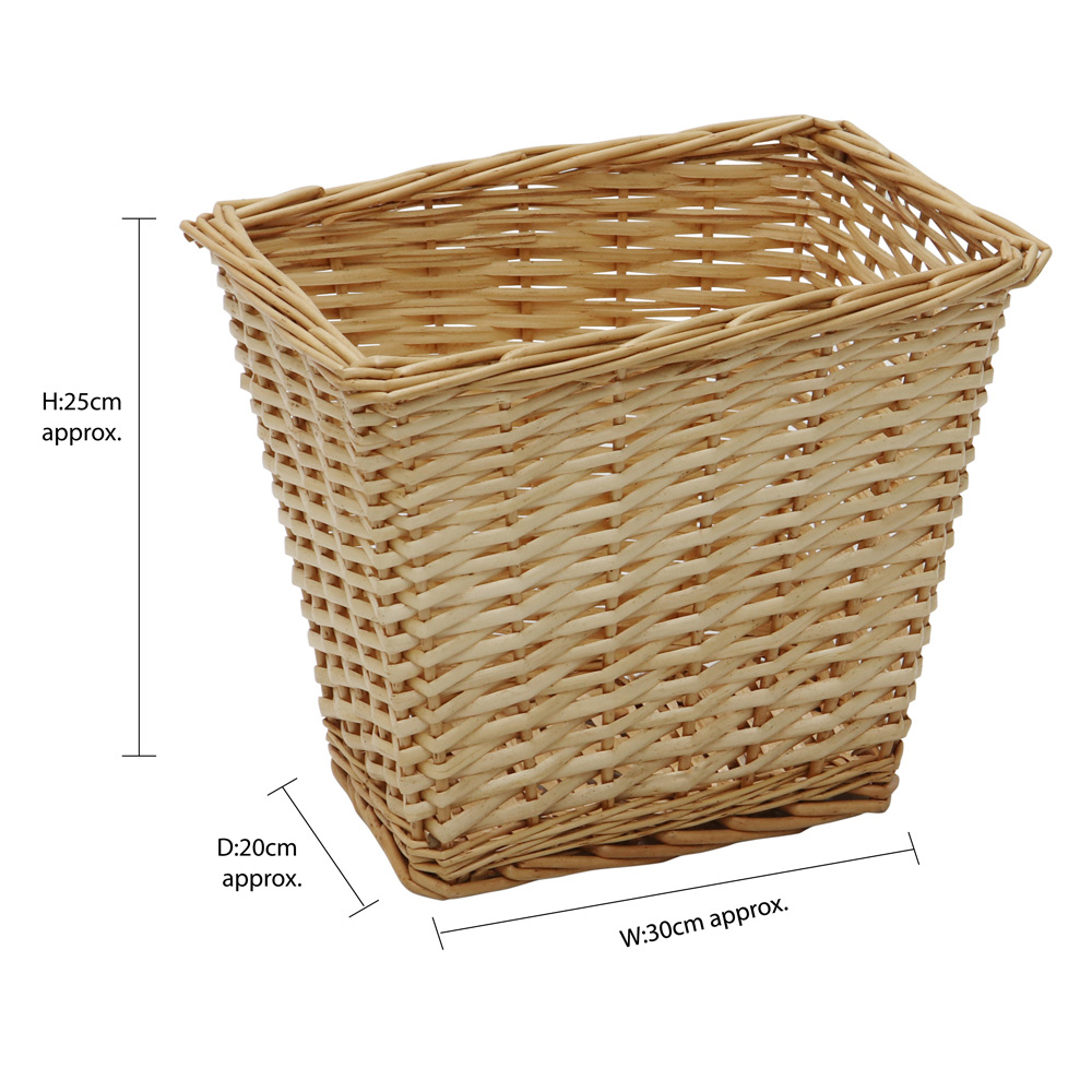 JVL Acacia Honey Rectangular Willow Laundry Baskets Set of 2 with 2 Waste Paper Baskets Image 9