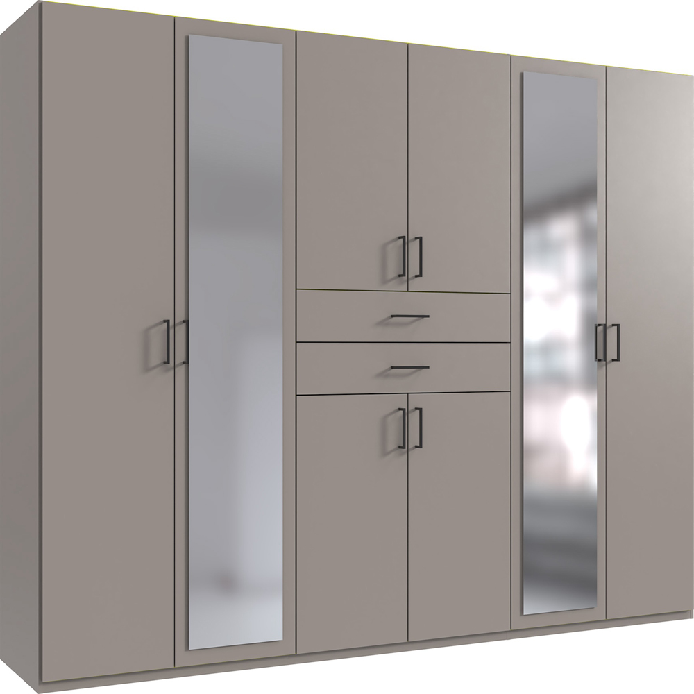 TJ'S Dillingen 8 Door 2 Drawer Grey Wardrobe Image 2