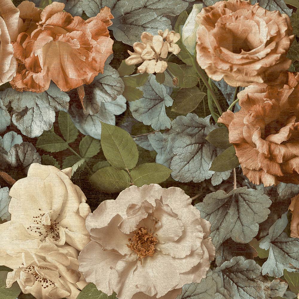 Grandeco Gramersby Vintage Rose Russet Sage Wallpaper Image 1