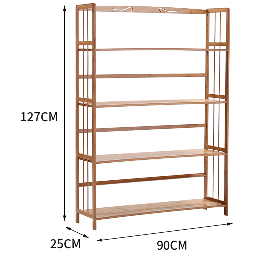 Living and Home 4 Shelf Bamboo Bookshelf Image 7