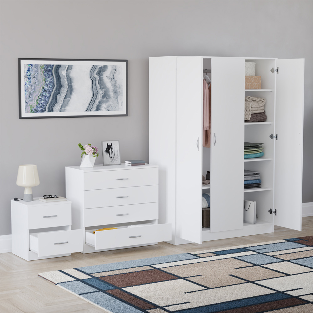 VIDA DESIGNS Riano White 3 Piece Bedroom Furniture Set Image 5