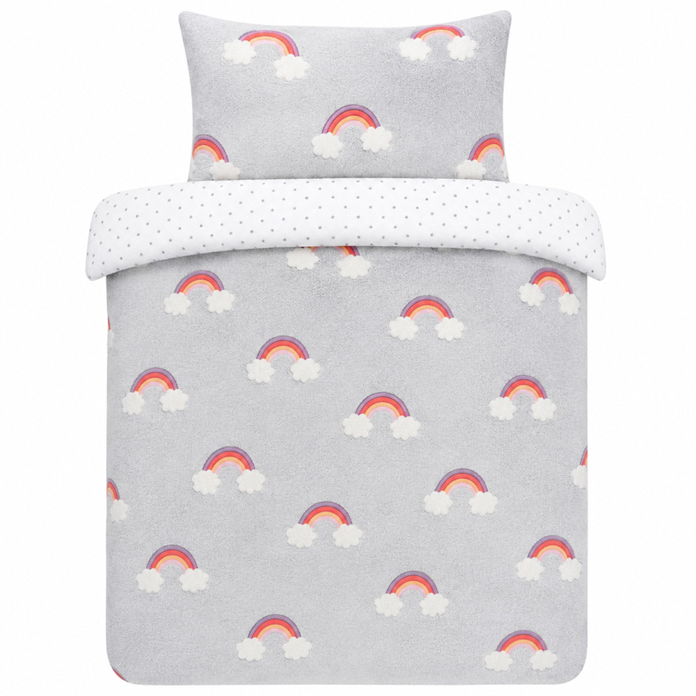 Smart Living Double Fleece Glow in the Dark Rainbow Duvet Set Image 2