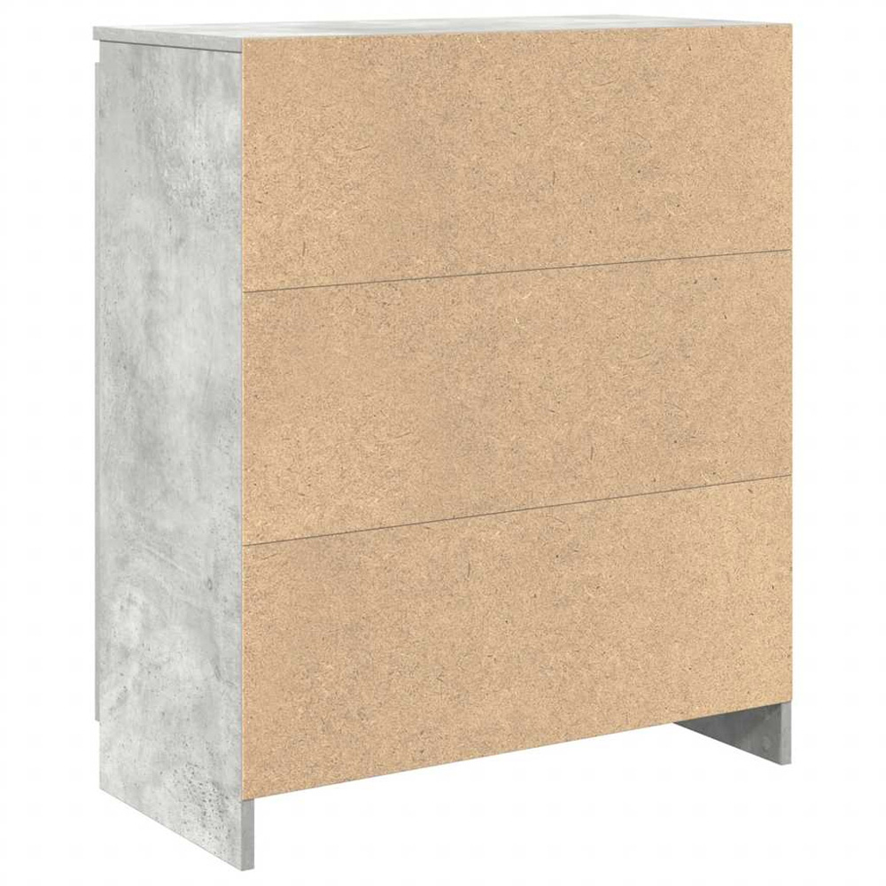 vidaXL 2 Door Single Drawer Concrete Grey Wooden Sideboard Image 6