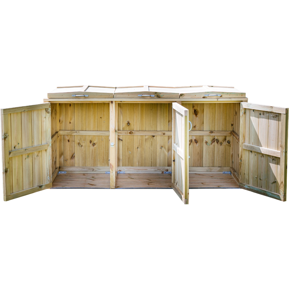 The Garden Village Dutton 6 x 2ft Triple Dustbin Storage Shed Image 5