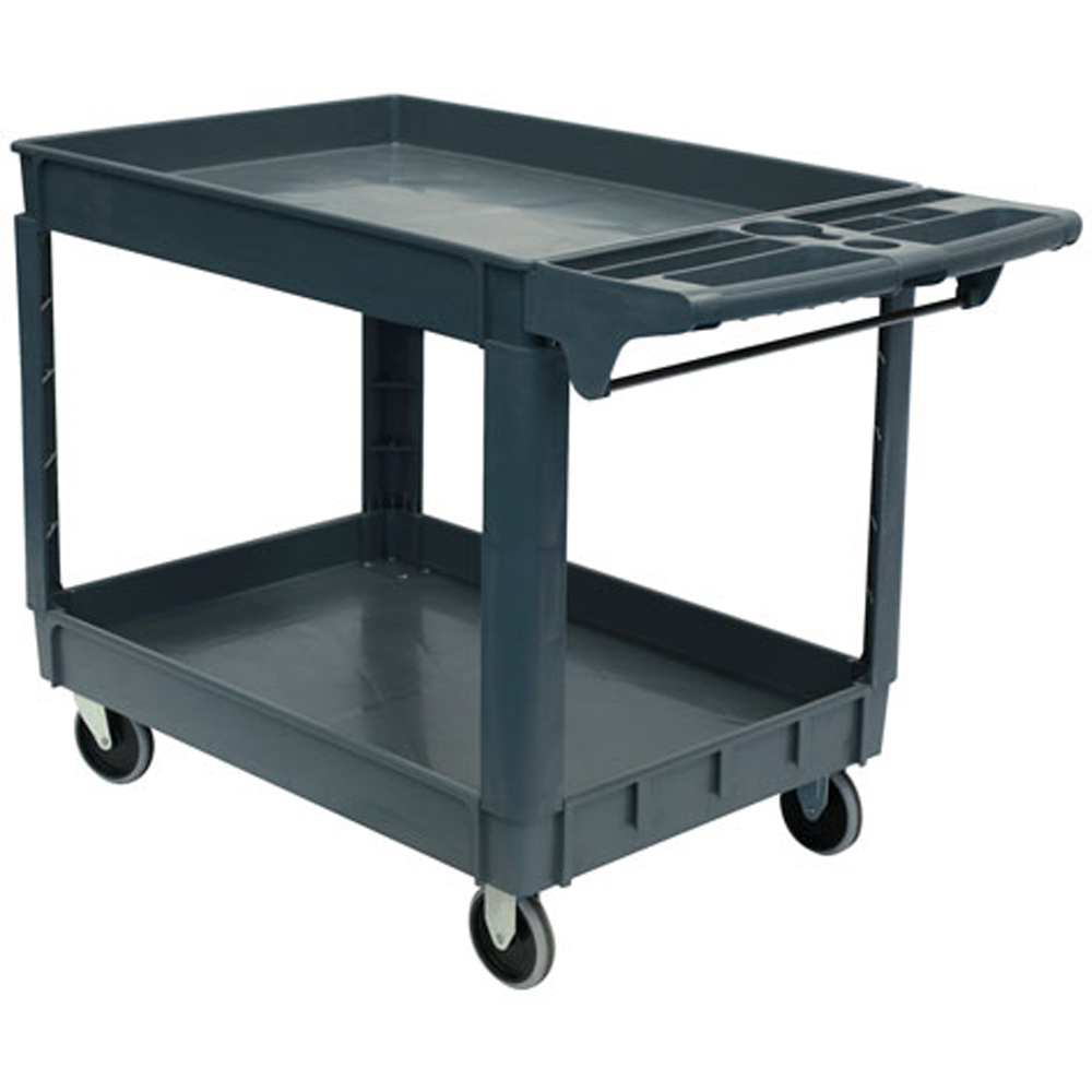 Laser 8090 Twin Level Large Black Workshop Utility Cart Image 3