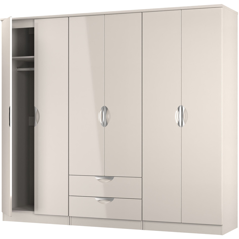 Crowndale Camden 6 Door 2 Drawer Kashmir Gloss Wardrobe Ready Assembled Image 5