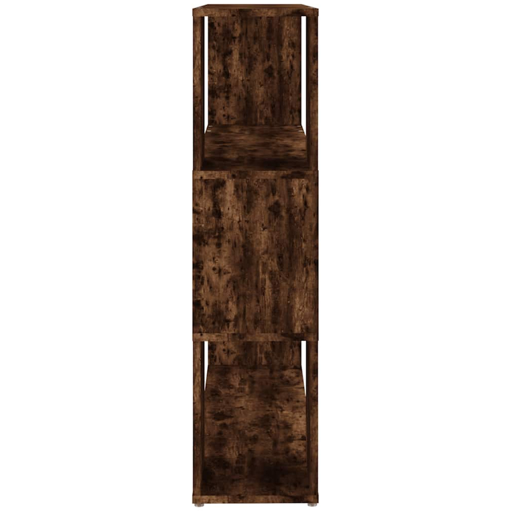 vidaXL 3 Shelf Smoked Oak Bookcase Image 5