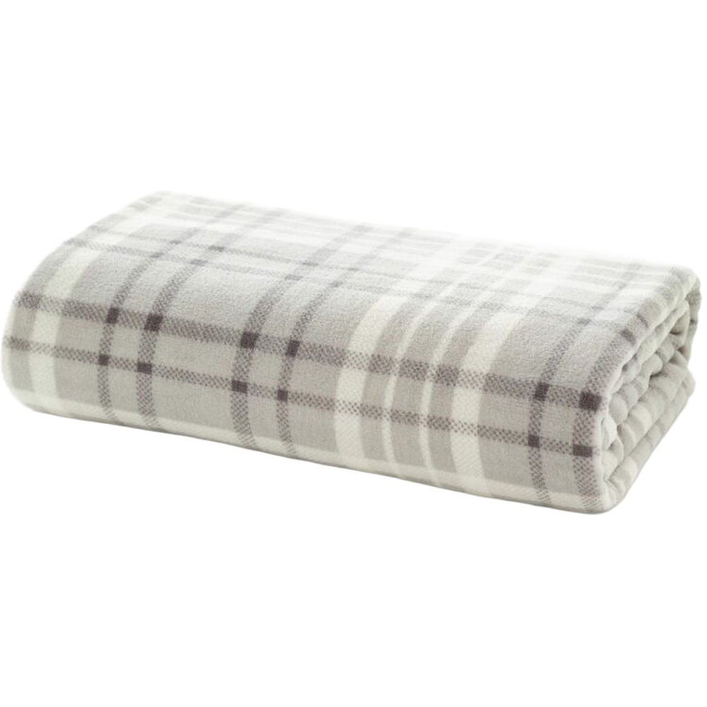 Deyongs Dark Grey Check Pattern Snuggle Touch Throw 140 x 180cm Image 1