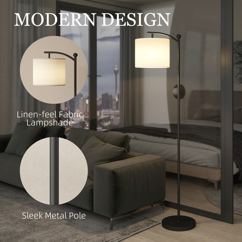 HOMCOM Black Dimmable LED Floor Lamp with 11 Colour Temperature Image 4