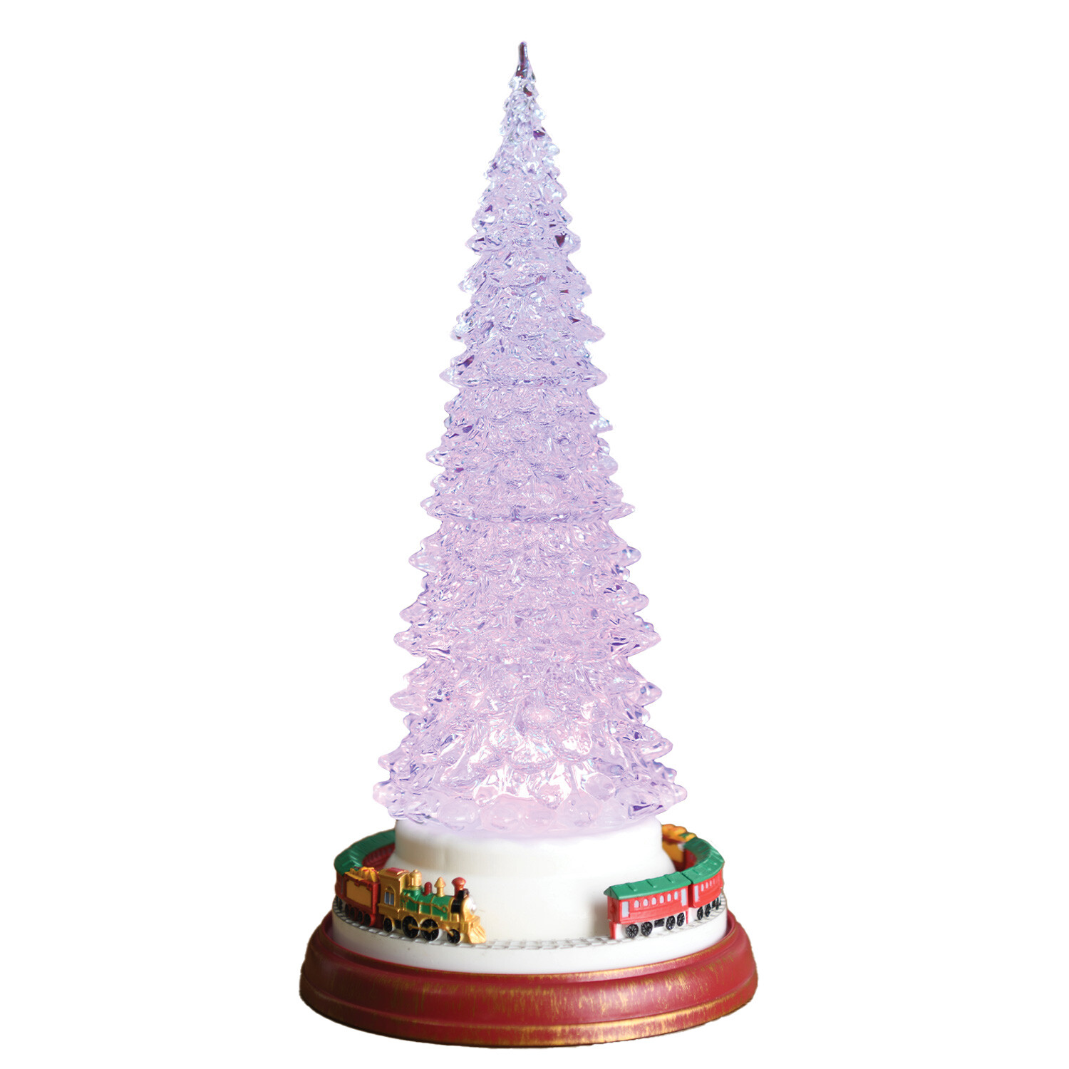 LED Rotating Train With Spinner Tree - Red Image 2