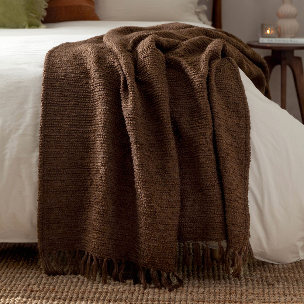 Yard Candar Cocoa Textured Boucle Throw Image 5