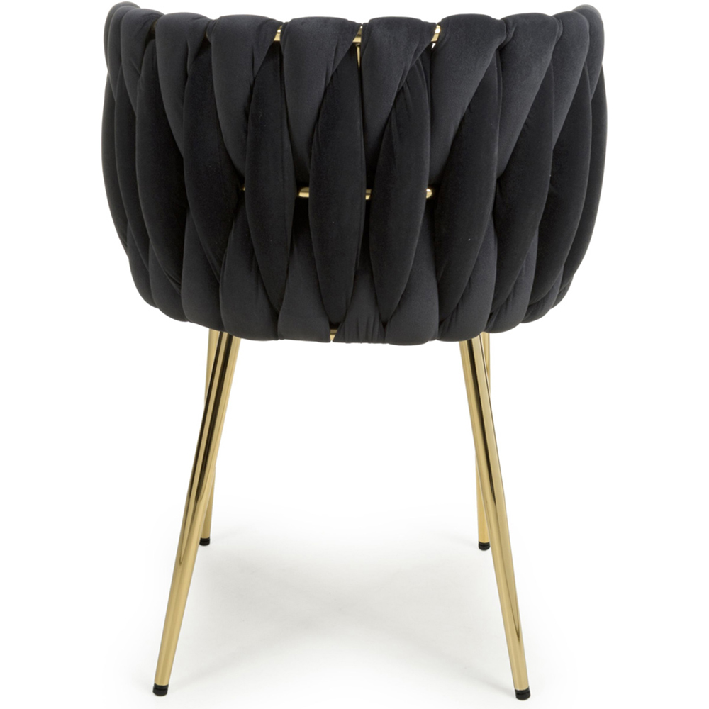 Shankar Ontario Set of 2 Black Brushed Velvet Dining Chair Image 6